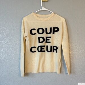 Zadig & Voltaire Beige Sweater with Bold Black Lettering